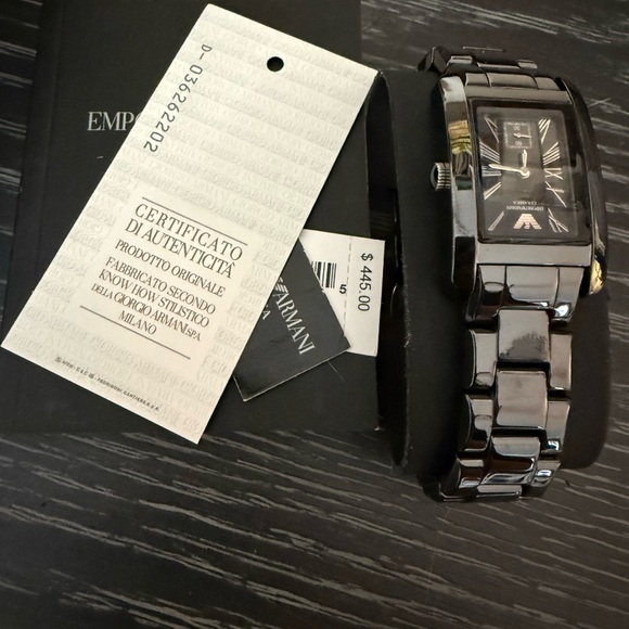 Emporio Armani Black Ceramic Women's Watch - Picture 3 of 5